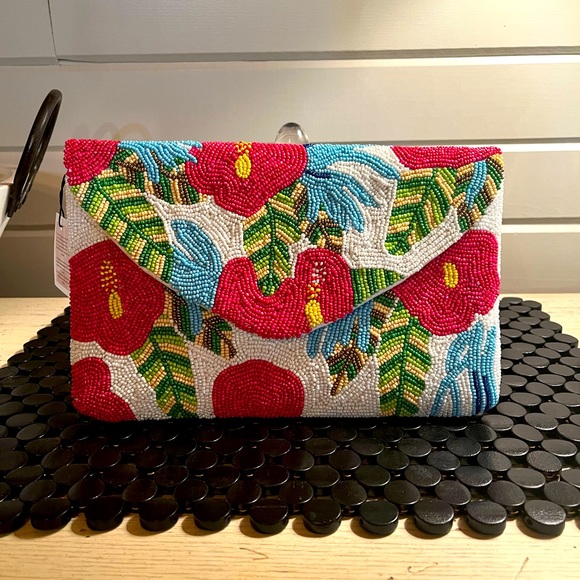 Handbags - Handmade colorful beaded clutch